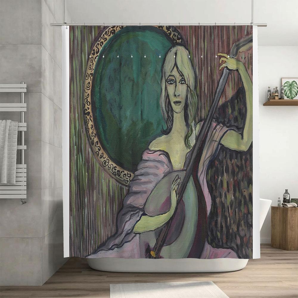Vintage Gothic Tapestry Shower Curtain Dark Academia Home Decor Renaissance Art Bathroom Set Elegant Victorian Backdrop