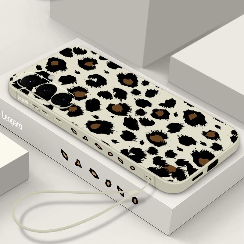 Leopard Print Magnetic Phone Case For Samsung Galaxy S26 S25 S24 Ultra S23 S24 S25 FE S22 Plus For Magsafe Soft TPU Back Cover