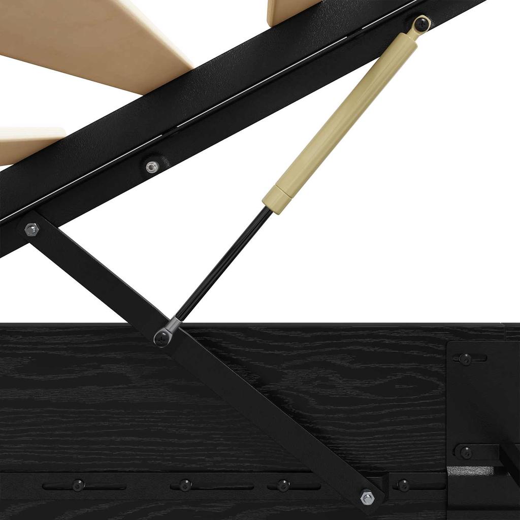 Ottoman Bed Frame Black Oak 203 x 120 x 25 cm