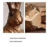 Aged Antique Bronze Long-Eared Rabbit Ornament for Garden and Photos
