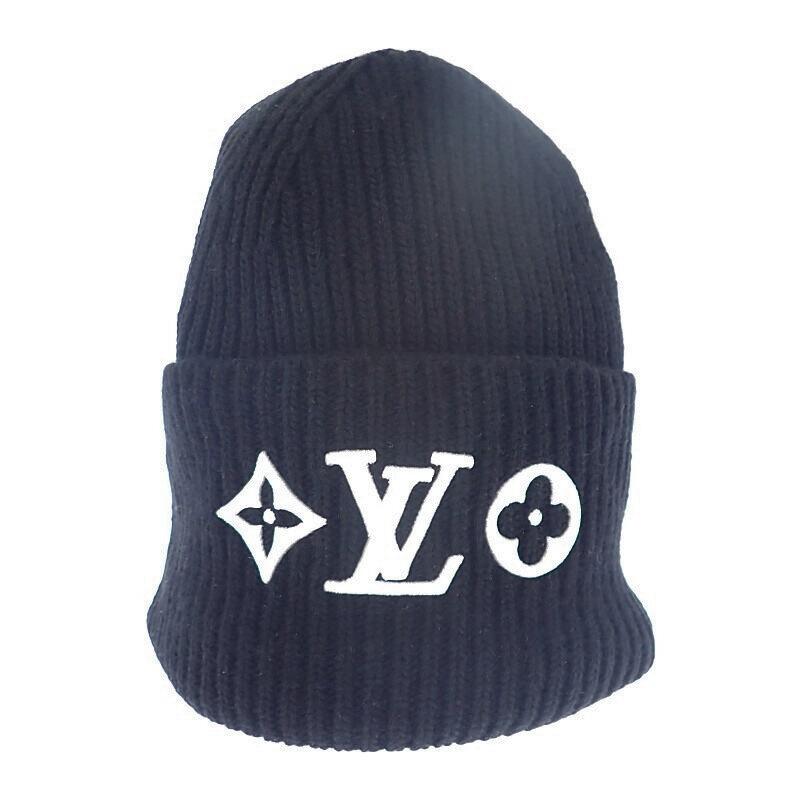 Louis Vuitton M77872 S Knit Cap Black Wool Women