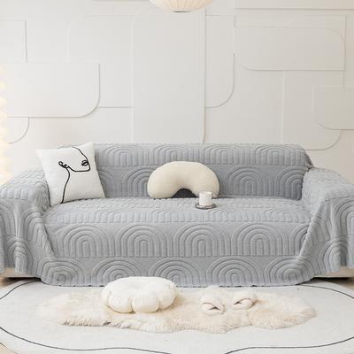 Solid Color Plush Arch Sofa Cover Towel Winter Warm Sofa Blanket Towel Anti-Scratching All-Inclusive Sofa Cover Cover Cloth