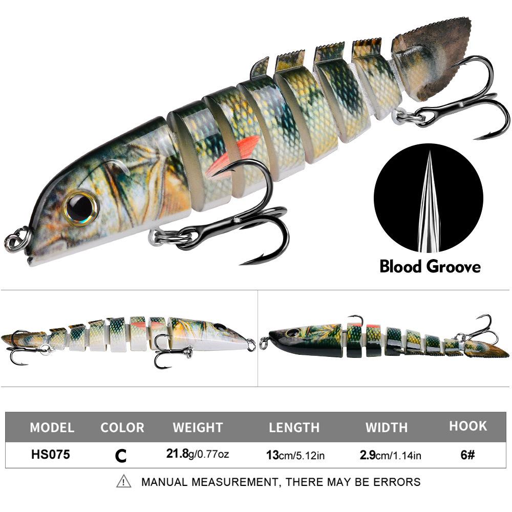 

Многосекционная приманка для вьюна 13 см 21,8 г, биомиметическая приманка для окуня, погруженная в воду, многосекционная приманка для рыбы, пластиковая поддельная приманка 13cm/21.8g