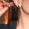 Full Diamond Black Long Fringed Earrings Rhinestone Earrings Diamond Earrings Pendant