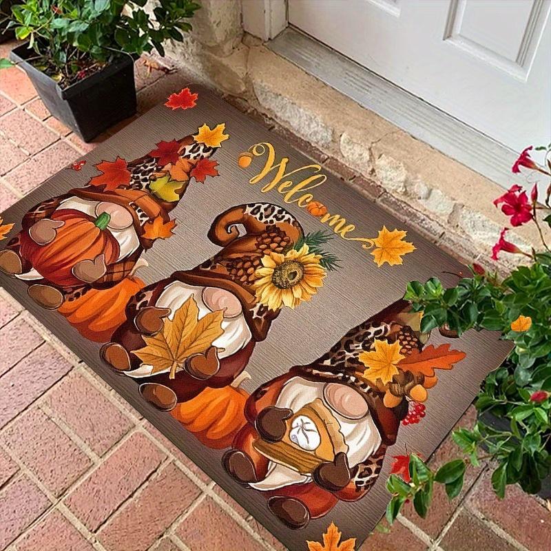Christmas Gnome Santa Snowman Doormat Non Slip Washable Welcome Rug for Front Porch Indoor Outdoor Holiday Decor