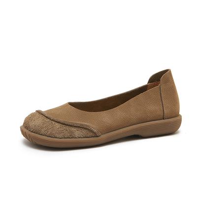 GKTINOO New Design Literary Style Women Flat Shoes Slip-On Loafers Genuine Cow Leather Non-slip Handmade Retro Shoes