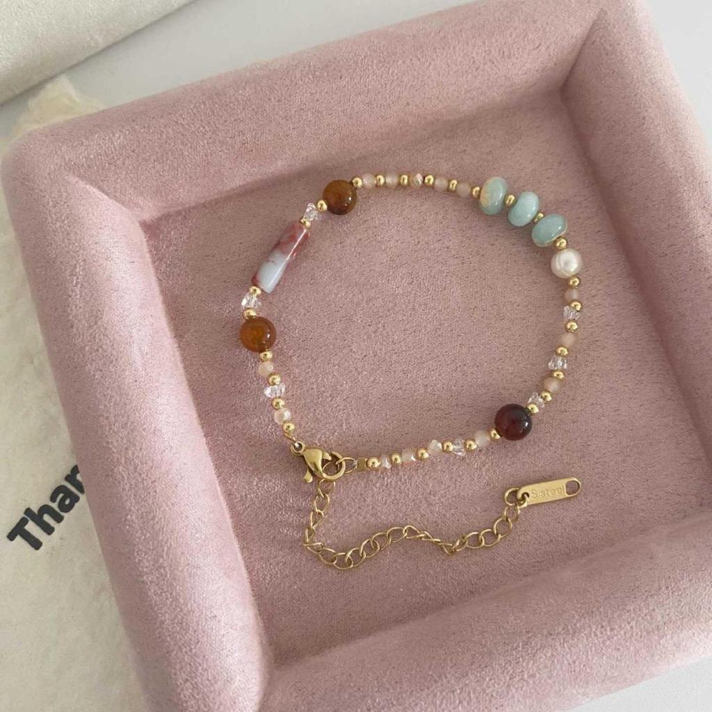 High-End Chinese Style Freshwater Pearl & Natural Stone Bracelet