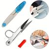 Set of 2 Portable U-shaped Sewing Scissors with Safety Rubber Grips; Ergonomic Mini Scissors, Ideal for Cutting Fabric, Embroidery and Quilting