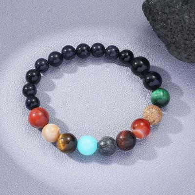 Unisex náramek s elastickou šňůrkou Více barev Hladký Glazovaný A Skleněný Léčivý