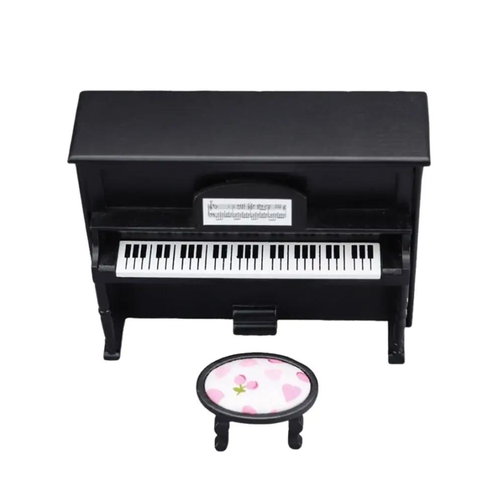 Playing House Dollhouse Musical Instruments 1/12 Doll Piano Craft Wood Multicolor Miniature Pianoforte Doll Accessories