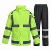 Reflective Raincoat & Pants Set - Thickened PU Oxford Cloth for Traffic & Sanitation, Stormproof