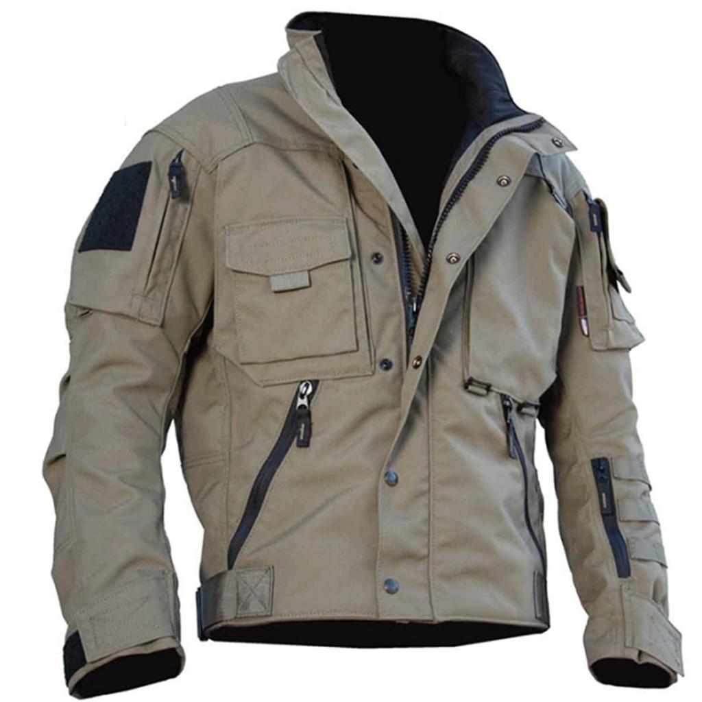 Giacche da trekking impermeabili casual da uomo Giacca tattica da uomo Cappotto da campeggio esterno multitasche con cappuccio