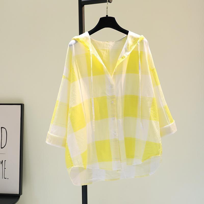 Plaid Sunscreen Clothing Women's Spring Korean Version of Loose Casual Shirt Thin Shirt Cardigan