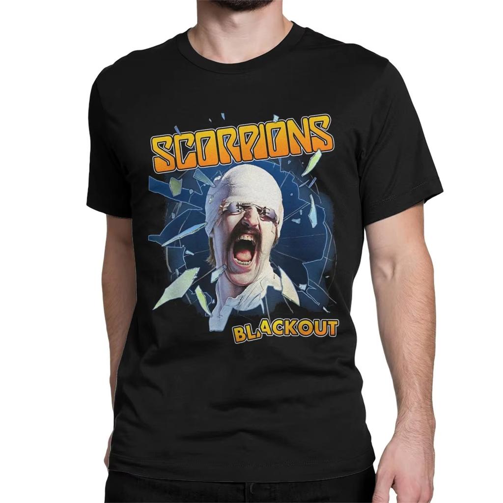 2025 Men's Women's T-Shirt Heavy Metal Scorpion Cotton T-Shirt Short Sleeve Hard Rock Band T-Shirt Crew Neck Clothes Graphics