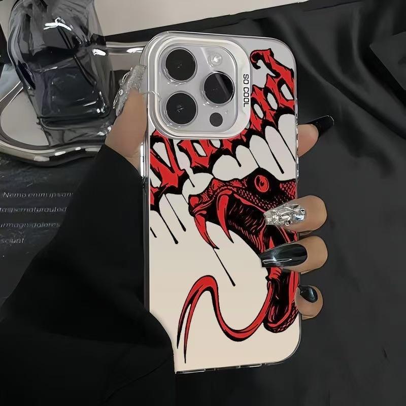 The New English Snake Head Is Suitable for Iphone17 Mobile Phone Case Apple 15promax/14 Anti-drop 13pro16 Europe and America