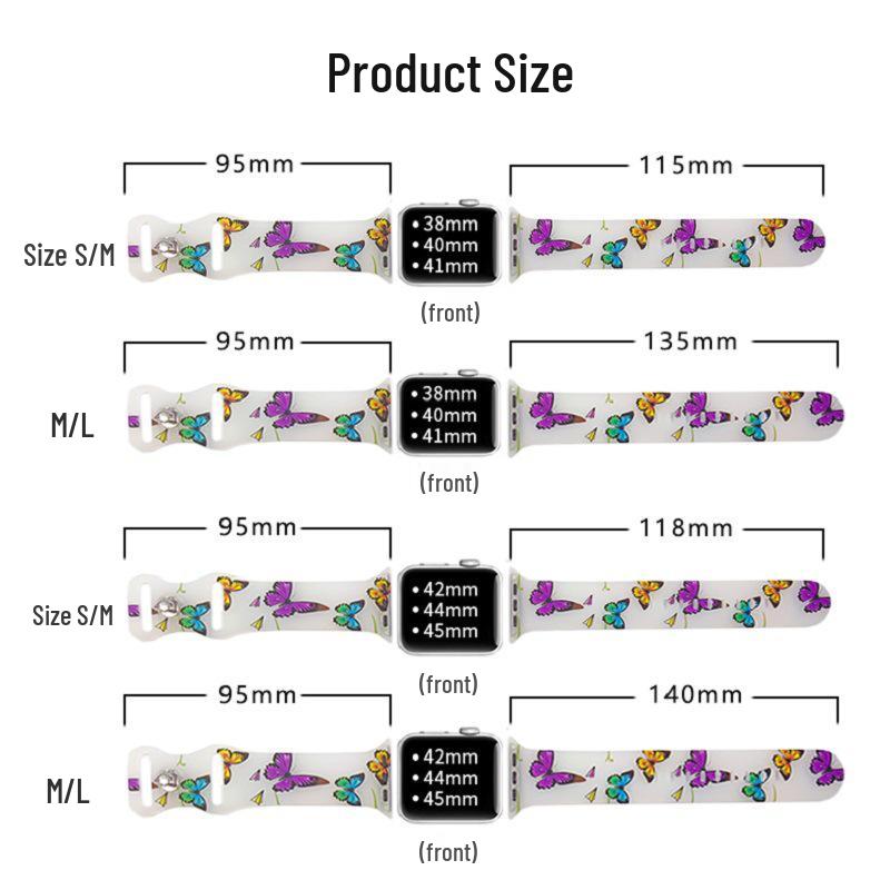Compatible Apple iWatch S10 Colorful Pattern Silicone Sports Strap - Transparent Design
