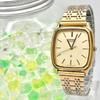 Used [New Battery] SEIKO Men's Watch Gold Rectangular 6030-5190 160229