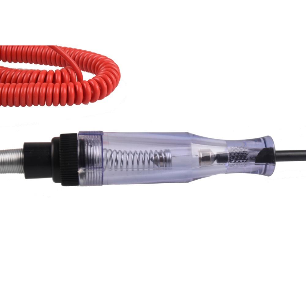 Penna Test Voltaggio Elettrico per Auto con Molla DC 6V 12V 24V Trasparente per Auto Moto Lampada Elettricista Matita di Prova