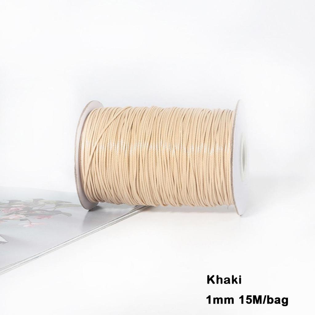 15m 1mm Korean Waxed Cord Faux Leather for DIY Bracelets & Necklaces