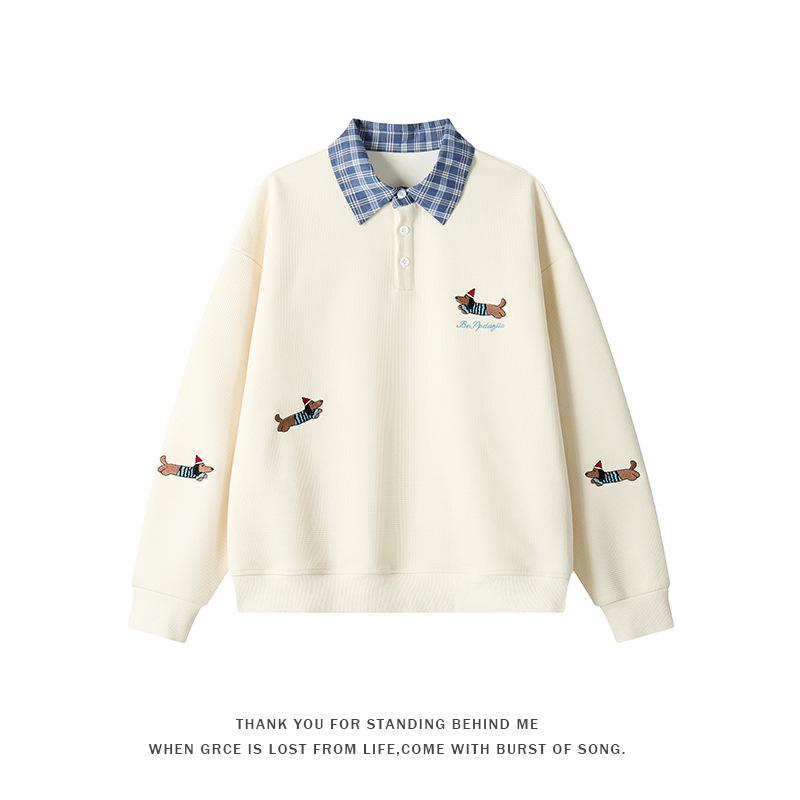 2025 Trendy Men's Loose-Fit Embroidered Long-Sleeve Hoodie, Plus Size, Autumn Winter Collection.
