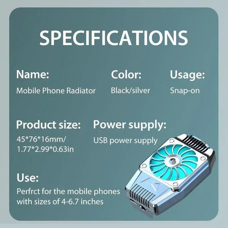 H15/G6 Portable Mini Back-clip Radiator Mobile Phone Cooling Fan for IPhone 15 IOS Android Gaming Accessories PUBG Game Cooler