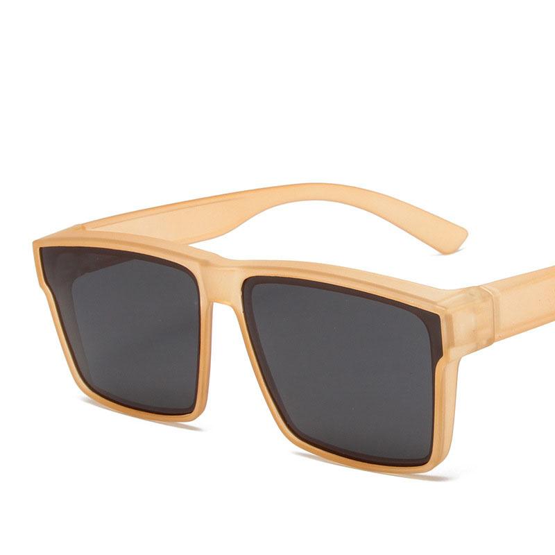 

Модные солнцезащитные очки для мужчин и женщин, прямоугольные, для езды на велосипеде, для вождения, для коррекции близорукости, винтажные очки, большая оправа, неполяризованные очки жёлтый