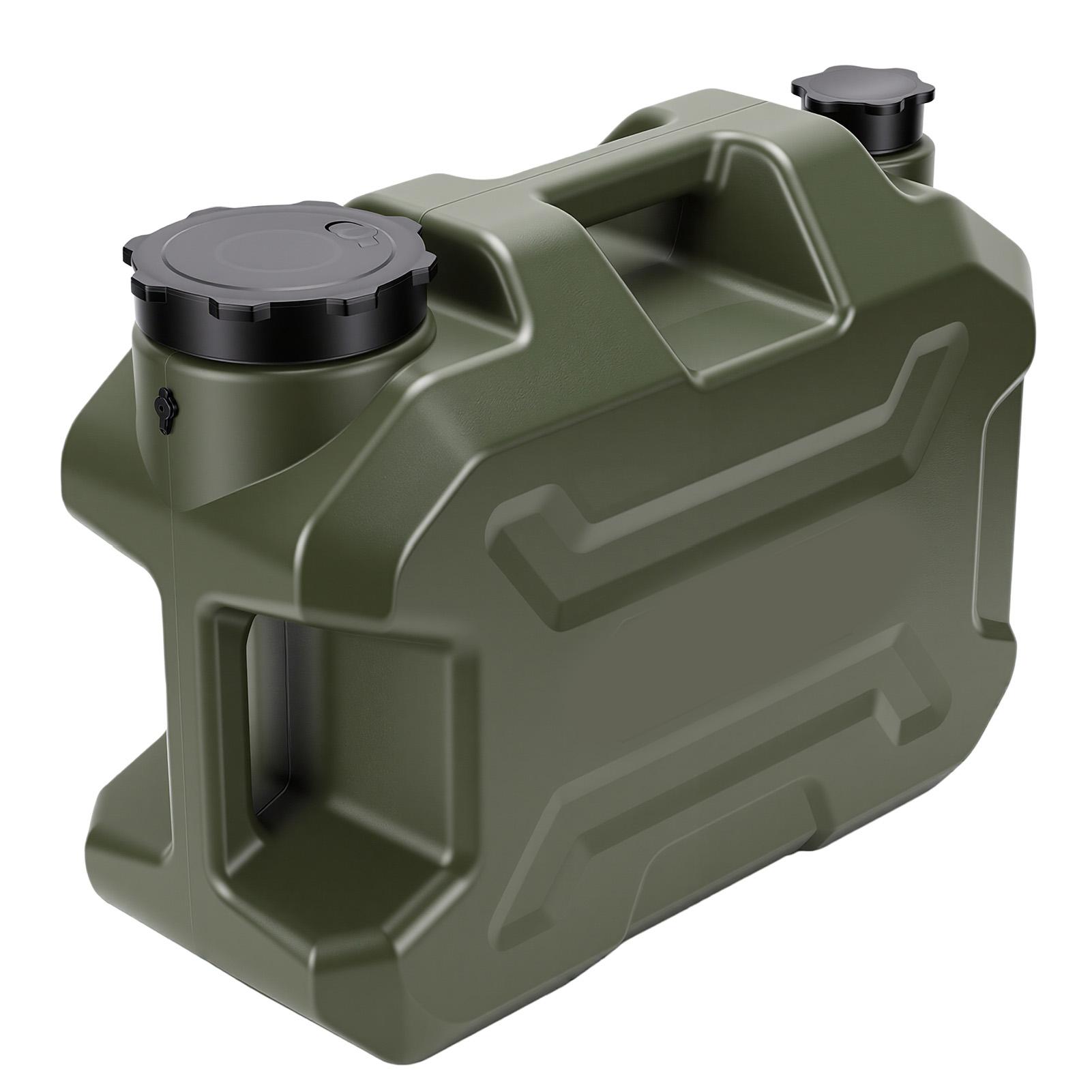 18,9L 5 Gallon Watercontainer met Kraantje PE Waterkan Draagbare Watertank voor Kamperen Buiten Wandelen Noodopslag OD Green black