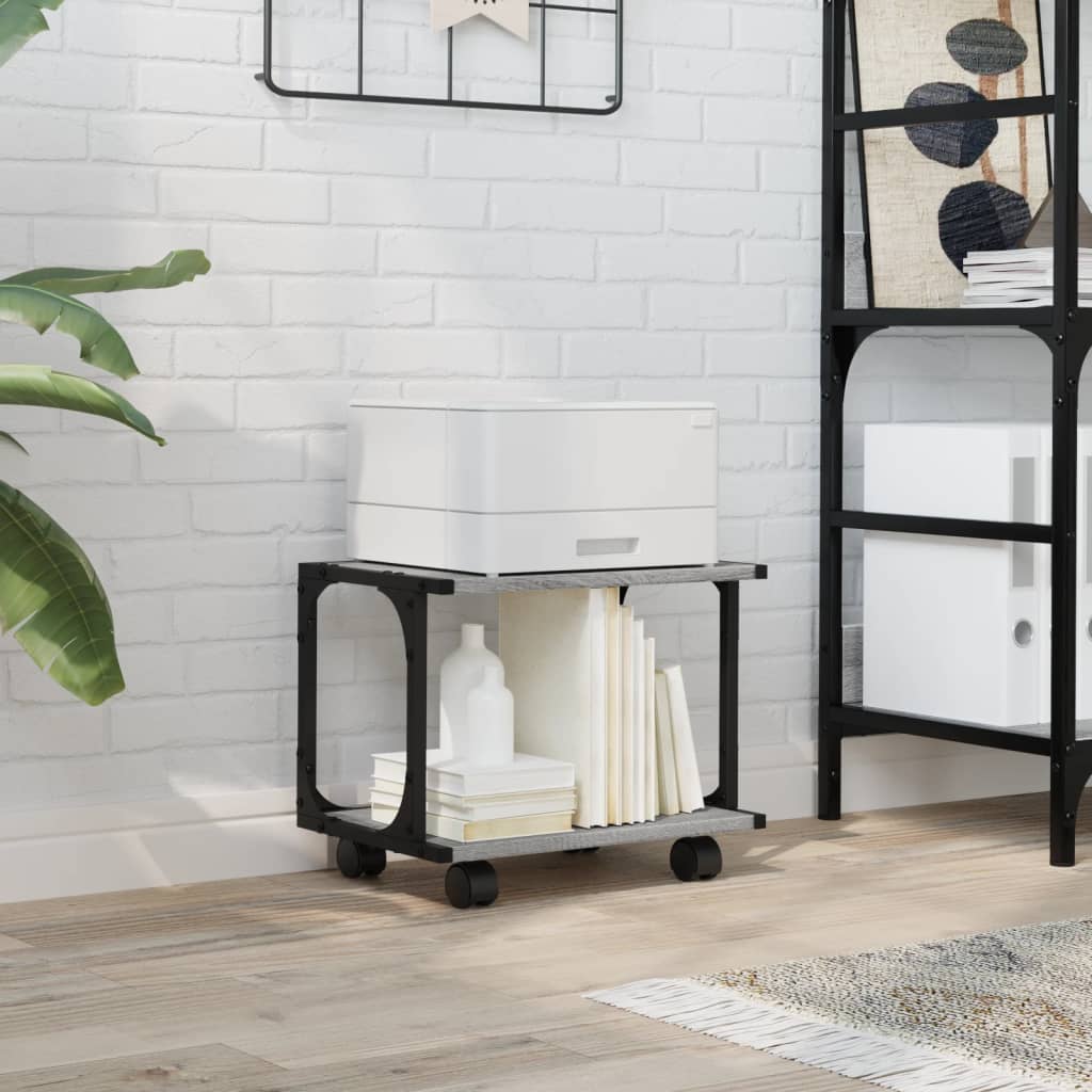 Printer Stand 2 Shelves Grey Sonoma 41x28x33.5cm Engineered Wood