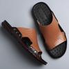 Plus Size Genuine Leather Men Slippers Fashion Fretwork Men Sandals Concise Sandalias Light 6 Colors Summer Footwear