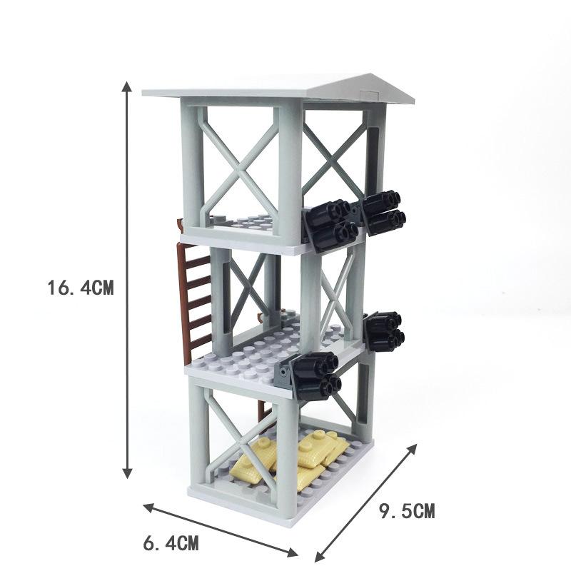 Military-themed Children's Building Block Set : Watchtower Defense Tower, Outpost Platform, MOC Assembly Kits-perfect Boy's Gift Present