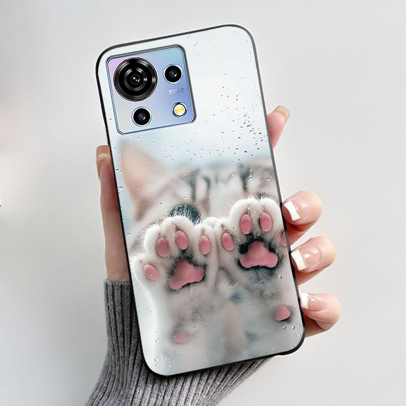 For ZTE Blade V50 Vita Case Black TPU Silicone Luxury Cute Cool Flower Phone Cases for Blade V 50 Vita V50Vita Bumper Soft Cover