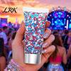 Party Face Glitter Independence Day Body Gel, Patriotic Red White Blue Hair Glitter, Sparkling Waterproof Makeup Sequins for 4th of July, Holiday