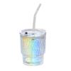 Aurora Iridescent Glass Straw Cup - Creative Style for Milk & Juice
