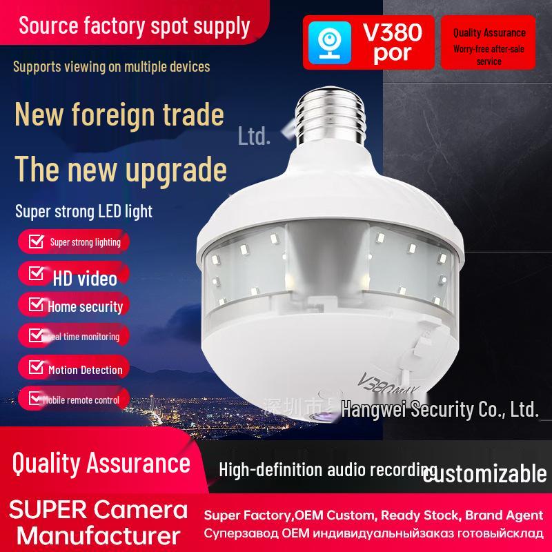 

V380 Wireless Indoor HD Surveillance Camera with Panoramic VR, Fisheye Lens, and Full-Color Night Vision. Panoramic Surveillance Camera (No Memory Card)