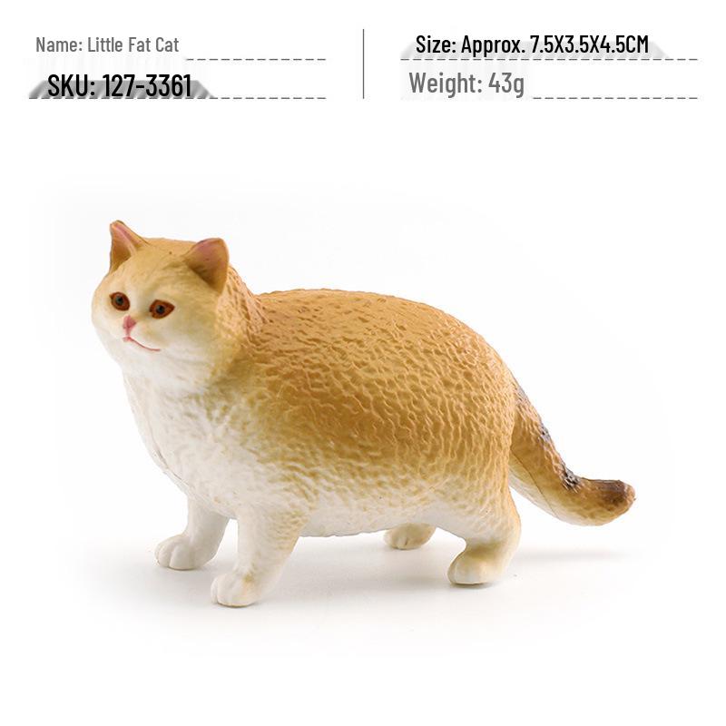 Cross-Border Mini Pet Cat Simulation Model: Orange, Fat, British Shorthair, Farm Cats Decoration Ornament
