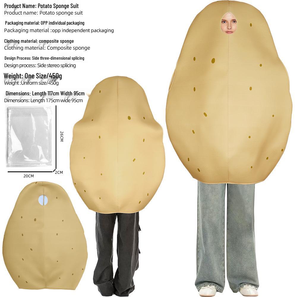 Potato Costume for School Events, Party, Cosplay, and Halloween