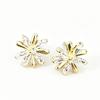 2026 New Design Zircon Metal Interleaved Flower Earrings Women's Sweet Jewelry Daily Versatile Ear Jewelry Girls' Accessories