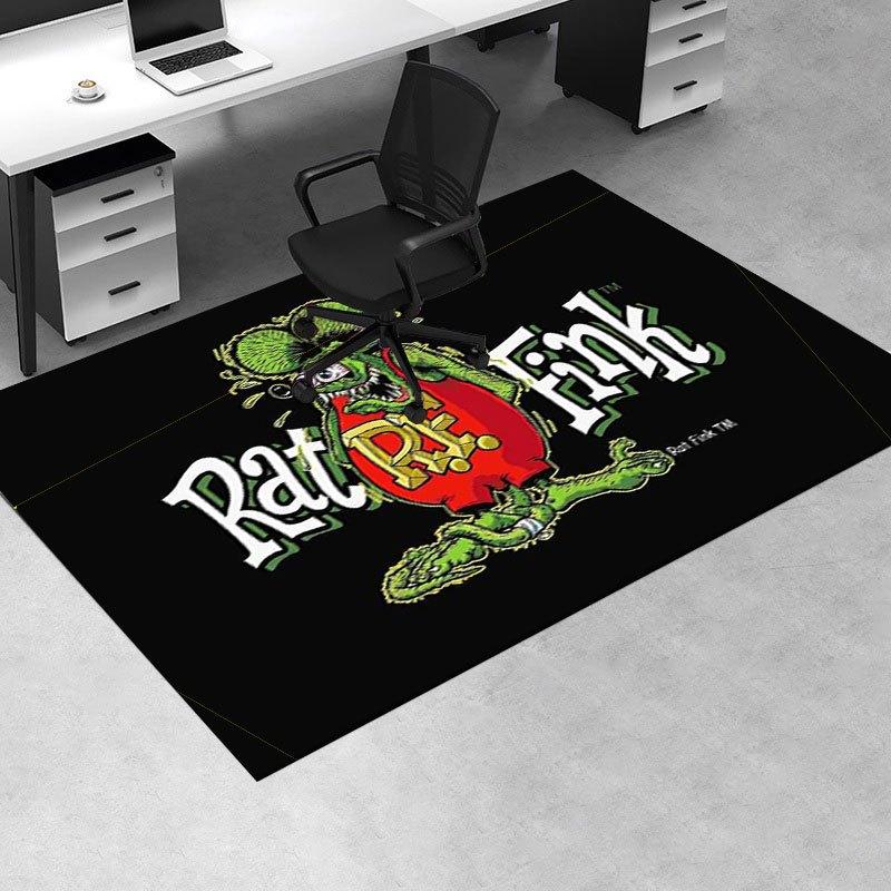 Rat Fink T-Shirt - Classic Green Mouse Car Racing TeeOffice Mat Perfect for Home Decor Office Desk Chair Rugs Chair Carpet for Office Polyes