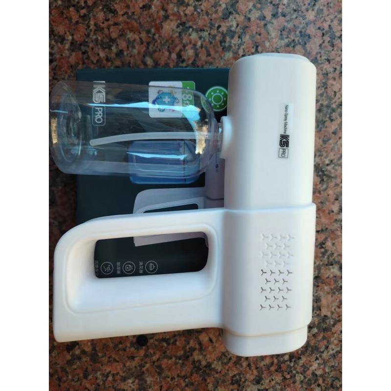8-Light Blue Light Nano Disinfection Spray Gun Humidifier Mist Alcohol Formaldehyde Removal Handheld Electric Sprayer for Home