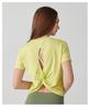 Women's Cross-Border Yoga T-Shirt - Lightweight, Breathable, Short Sleeve, Hollow Back, Perfect for Dance, Fitness, Running.