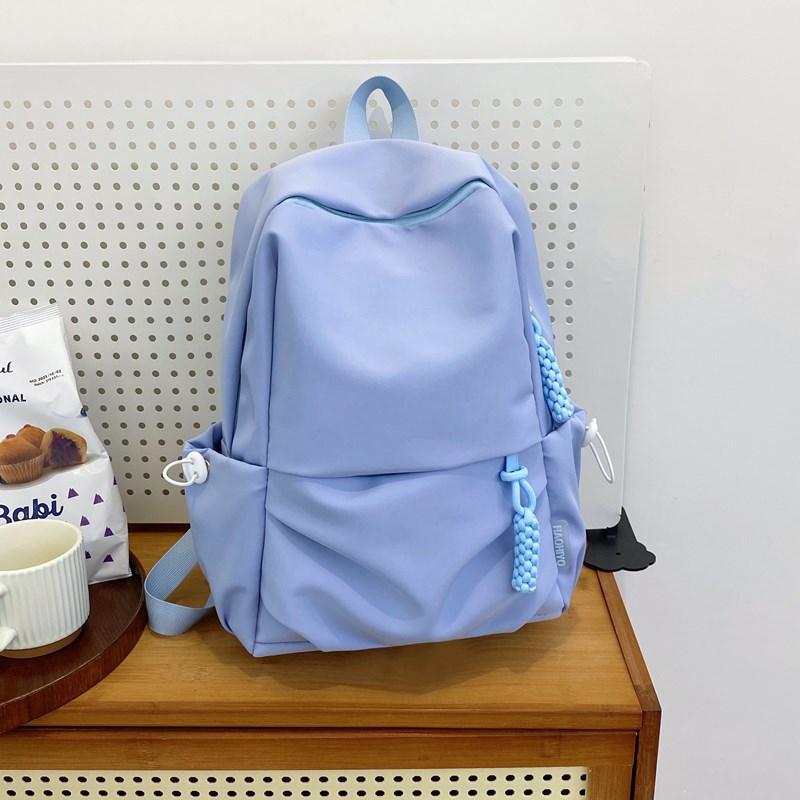 Schoolbag Schoolbag Girl Middle School Student High School College Student Korean Simple Solid Color Versatile Girl Schoolbag Light Going Out Backpack