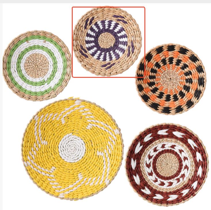 Bohemian Woven Wall Basket Set - Handwoven Hanging Decor for Living Room or Entrance