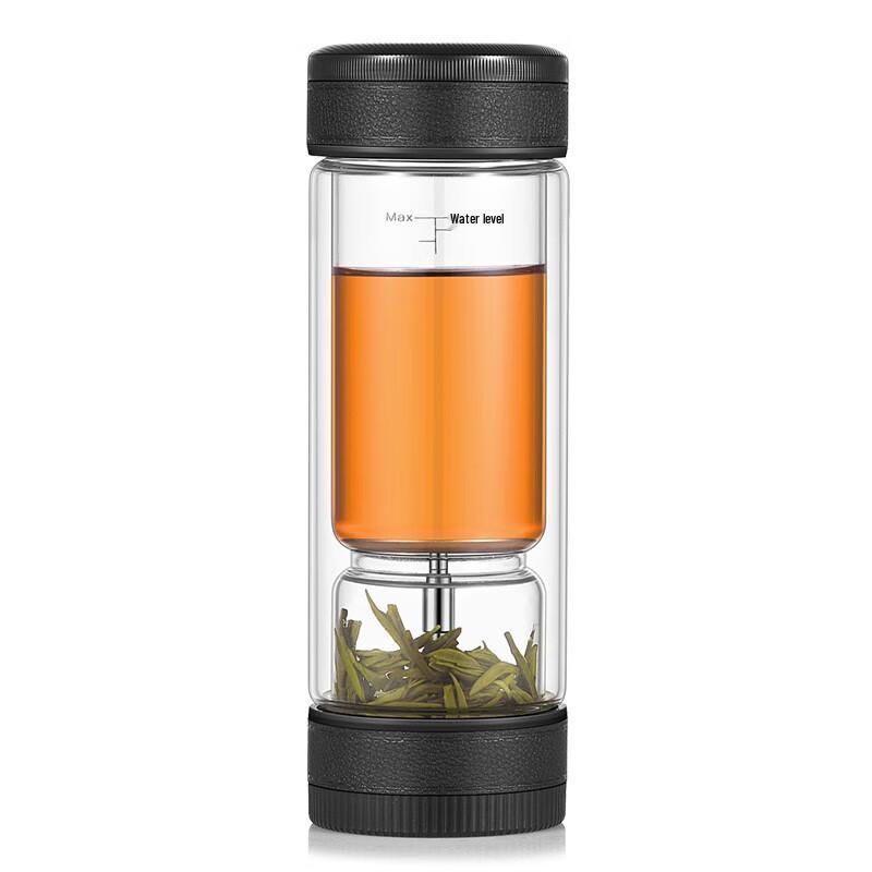 Rotating Tea Infuser Double-Layer Glass Travel Mug