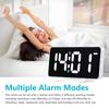 LED Digital Alarm Clock 6.7 Inch Mirror Surface Electronic Clock 12 24H Switchable with 2 Alarm Setting 4 Levels