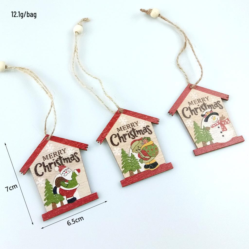 Rustikaler Holz-Weihnachtsbaum-Anhänger DIY Dekorationszubehör