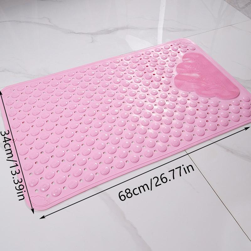 

Non-Slip PVC Bath Mat - Rectangular Massage Nubs Shower And Bathroom Safety Rug - 0.8cm 34*68cm Thick, Dot Pattern світло-рожевий колір
