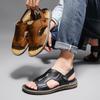 FashionMen's Summer Crocodile Pattern Sandals Genuine Leather Comfortable Slip-on Casual Sandals Fashion Men Slippers Zapatillas Hombre