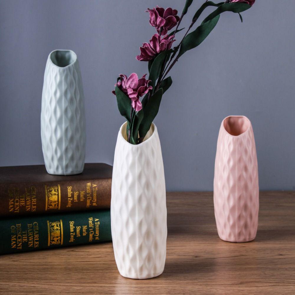 

Plastic Plastic Vases Flower Arrangement Flower Pot Decoration Home Decor Desktop Ornament Garden pink-3
