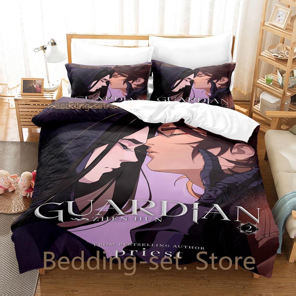 Comforter Guardian Zhen Hun Bedding Set Single Twin Full Queen King Size Bed Set Adult Bedroom Duvet Sets Anime Bed