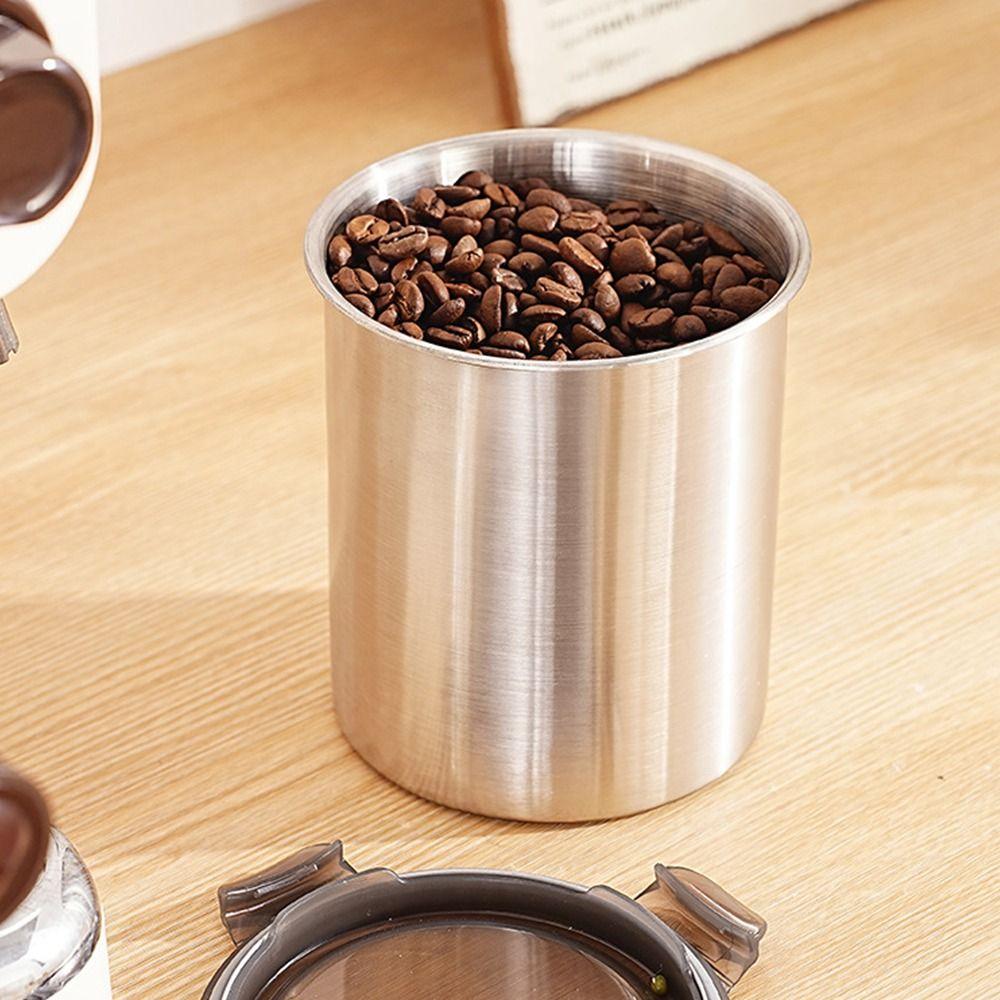 Leak-proof 304 Stainless Steel Storage Box Round Fresh Keeping Seal Tank Waterproof Moisture-proof Food Can Tea Coffee Grain